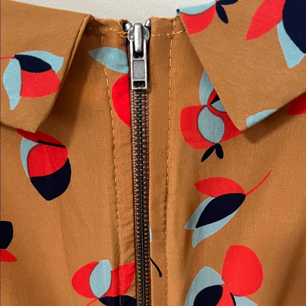 Vintage Style Structured Peter Pan Neckline Blouse | Earthy Coquette Peplum Top - Picture 8 of 16